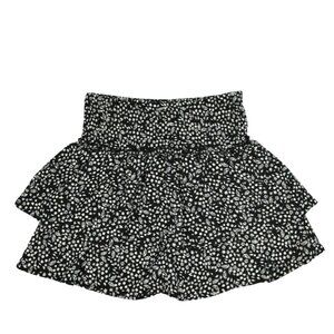 Zara Skort Girls Size 13-14 Black White Floral Print Tiered Ruffles